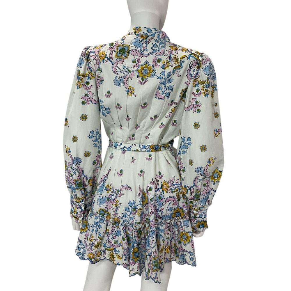 Hemant And Nandita Floral White Shirt Dress Size M - Picture 3 of 5